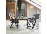 Ambia Garden , Anthrazit , Kunststoff , rechteckig , 72x78x138 cm , GS-geprüft, Made in Italy , Gartenmöbel, Gartentische, Gartentische
