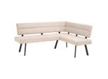 Livetastic , Beige , Metall, Textil , L-Form , 190x150 cm , Esszimmer, Bänke, Polsterbänke