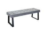 Livetastic Sitzbank, Hellgrau, Metall, Textil, 2-Sitzer, 140x49x48 cm, Esszimmer, Bänke, Sitzbänke