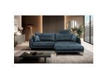 P & B , Blau , Textil , Ottomane rechts, L-Form , 264x196 cm , Made in EU , Liegefunktion ,