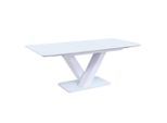 Mid.you , Weiß , Glas, Holzwerkstoff , rechteckig , 90x77x160-200 cm , ausziehbar , Esszimmer, Esszimmertische, Esstische, Holztische, Esstische Holz