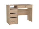P & B , Eichefarben , Holzwerkstoff , Holzoptik , 4 Schublade(n) Schubladen , rechteckig , 48.5x75.6x109.3 cm , Stauraum, abschließbar , Büromöbel, Schreibtische, Schreibtische