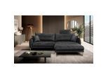 P & B , Anthrazit , Textil , Ottomane rechts, L-Form , 264x196 cm , Made in EU , Liegefunktion , Wohnzimmer, Sofas & Couches, Wohnlandschaften, Ecksofas