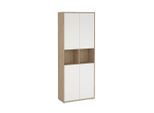 P & B , Weiß, Eichefarben , Holzwerkstoff , 4 Fächer , 79.6x207.7x34.3 cm , FSC Mix, Made in Denmark , Beimöbel erhältlich , Büromöbel, Aktenschränke & Aktenregale, Aktenschränke