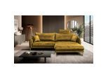 P & B , Senfgelb , Textil , Ottomane rechts, L-Form , 264x196 cm , Made in EU , Liegefunktion , Wohnzimmer, Sofas & Couches, Wohnlandschaften, Ecksofas