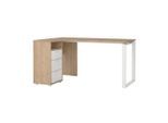 P & B , Weiß, Eichefarben , Metall , Holzoptik , 3 Schublade(n) Schubladen , 99.6x75.6x150 cm , Büromöbel, Schreibtische, Eckschreibtische