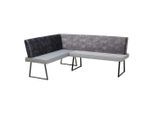 P & B , Dunkelgrau , Holz, Metall, Textil , Pappel , Sperrholz , L-Form , 205x155 cm , Esszimmer, Bänke, Polsterbänke