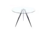 Mid.you , Klar, Chromfarben , Metall , rund , 100x75x100 cm , Esszimmer, Esszimmertische, Esstische, Esstische rund