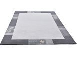 Wollteppich THEKO "Royal Ganges", silber (silberfarben), B:240cm H:13mm L:340cm, Viskose, Wolle, Teppiche, 95% Wolle, mit Bordüre, ideal im Wohnzimmer & Schlafzimmer