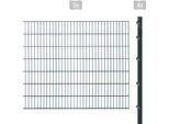 Doppelstabmattenzaun ARVOTEC "ESSENTIAL 143 zum Einbetonieren", grau (anthrazit), H:143cm, Kunststoff, Stahl, Zaunelemente, Zaunhöhe 143 cm, Zaunlänge 2 - 60 m