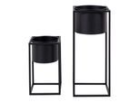 Übertopf-Set Marla Flowerpots Schwarz, 2-teilig