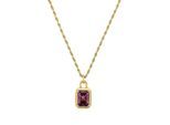Kette mit Anhänger JOOP "Schmuck, Geschenk", lila (gelbgoldfarben, lila), Halsketten, Damen, Edelstahl, L: 47 B: 2,5mm, mit Zirkonia (synth.), B:2,5mm