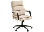 Livetastic Chefsessel, Beige, Metall, Kunststoff, Textil, Drehkreuz, 58x110-120x62 cm, inklusive Armlehnen, Arbeitszimmer, Bürostühle, Drehstühle