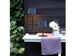 LED Außen-Tischleuchte OTTO HOME "Oddny - Tischlampe 2er Set mit Solar u. Akku", schwarz, H:30cm Ø:12,5cm, Leuchten, 30 cm, aufladbar ü. Solar & USB, 3000 K, dimmbar, IP44, Akkulampe
