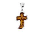 Kettenanhänger OSTSEE-SCHMUCK "Ostsee-Schmuck Anhänger Kreuz 17x11 mm Anhänger Kreuz 17x11 mm", weiß, Schmuckanhänger, Damen, 26x11mm, Silber 925 (Sterlingsilber), 1,7 g, Kettenanhänger