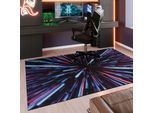 Teppich WECON HOME "Neon Horizon", schwarz, B:160cm H:5mm L:230cm, Polyester, Teppiche, Teppich, Gamer Teppich, gewebt, futuristisch, robust, Gaming Room, rutschfest