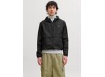 Regenjacke JACK & JONES "JCOCLUB RAIN JACKET", Herren, Gr. L, schwarz, Web, Obermaterial: 100% Polyester, unifarben, regular fit normal, elastischer Bund, Jacken Regenjacke, mit Kapuze