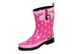 Gummistiefel BOCKSTIEGEL "Marleen", Damen, Gr. 42, lila (fuchsia, multi), Obermaterial: 100% Naturkautschuk NaRubber., Schuhe Gummistiefel