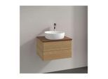 Villeroy und Boch Antao Waschtisch-Unterschrank K18052HN 60x36x50cm, Hahnloch, Waschbeckenplattenfarbe warm walnut, honey oak
