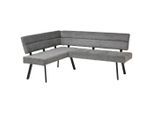 Livetastic Eckbank, Anthrazit, Metall, Textil, 5-Sitzer, L-Form, 190x150 cm, Esszimmer, Bänke, Eckbänke
