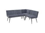 Livetastic Eckbank, Grau, Metall, Textil, 5-Sitzer, seitenverkehrt montierbar, 195x157 cm, Esszimmer, Bänke, Eckbänke