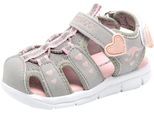 Sandale KANGAROOS "K-Mini", Mädchen, Gr. 21, bunt (hellgrau, rosa), Synthetik, Textil, Schuhe Sandale, mit Klettverschluss