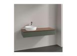Villeroy und Boch Antao Waschtisch-Unterschrank K11012HL 120x19x50cm, Waschbeckenplattenfarbe warm walnut, leaf green matt lacquer