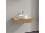Villeroy und Boch Antao Waschtisch-Unterschrank K08153HN 80x19x50cm, Hahnloch, Waschbeckenplattenfarbe botticino, honey oak