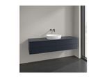 Villeroy und Boch Antao Waschtisch-Unterschrank L25050HG mit Beleuchtung, 4 Auszüge, 1600 x 360 x 500 mm, Front ohne Struktur, Midnight Blue Matt Lacquer / Midnight Blue Matt Lacquer