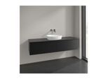 Villeroy und Boch Antao Waschtisch-Unterschrank L36150PD mit Beleuchtung, 2 Auszüge, 1600 x 360 x 500 mm, Front mit Struktur, Black Matt Lacquer / Black Matt Lacquer