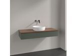 Villeroy und Boch Antao Waschtisch-Unterschrank K10112HL 120x19x50cm, Waschbeckenplattenfarbe warm walnut, leaf green matt lacquer