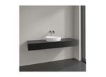 Villeroy und Boch Antao Waschtisch-Unterschrank L14050PD mit Beleuchtung, 2 Auszüge, 1600 x 190 x 500 mm, Front ohne Struktur, Black Matt Lacquer / Black Matt Lacquer