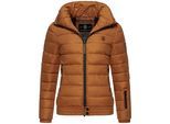 Steppjacke MARIKOO "Poison", Damen, Gr. S (36), braun (zimt), Oberstoff: 100% Polyester. Futter: 100% Polyester. Wattierung: 100% Polyester. Ärmelfutter: 100% Polyester, tailliert hüftbedeckend, Ärmel ohne Ärmelschlitz Bündchen, Jacken Steppjacke, stylische Damen Winterjacke mit hohem Kragen