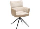 Livetastic , Schwarz, Beige , Metall, Textil , 58x84x64 cm , Sitzfläche 360° drehbar, inklusive Armlehnen ,