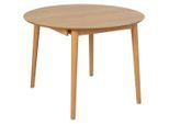 P & B , Naturfarben , Holz, Holzwerkstoff , Eiche,Kautschukholz , furniert,massiv , rund , 115x75x115-154 cm , ausziehbar ,
