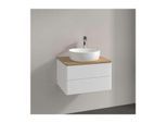 Villeroy und Boch Antao Waschtisch-Unterschrank K18051MT 60x36x50cm, Hahnloch, Waschbeckenplattenfarbe honey oak, white matt lacquer