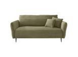 P & B , Olivgrün , Textil , Füllung: Schaumstoff,Schaumstoff,Schaumstoff , 201x97x102 cm , Rücken echt, Armteil links, Armteil rechts , Wohnzimmer, Sofas & Couches, Sofas, 3er Sofas