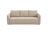 Mid.you , Hellbraun , Textil , 222x89x102 cm , Liegefunktion , Wohnzimmer, Sofas & Couches, Schlafsofas, Schlafsofas