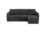 Mid.you , Schwarz , Textil , seitenverkehrt montierbar, L-Form , 239x170 cm , Liegefunktion , Wohnzimmer, Sofas & Couches, Wohnlandschaften, Ecksofas