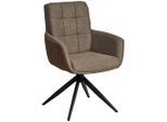 Livetastic , Braun , Holz, Metall, Textil , Pappel , Sperrholz , 60x93x66 cm , inklusive Armlehnen, Sitzfläche 180° drehbar ,