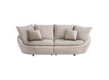 Trendmanufaktur , Silberfarben, Beige , Textil , Füllung: Vlies, Polyetherschaumkern, Silikon, Schaumstoffflocken,Polyurethan (Pur), Silikon, Schaumstoffflocken,Polyurethan (Pur), Silikon, Schaumstoffflocken , 280x87x131 cm , Made in EU , Rücken echt ,