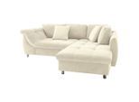 P & B , Beige , Textil , Uni , Füllung: Schaumstoff,Schaumstoff , L-Form, Ottomane rechts , 250x190 cm , Made in EU ,