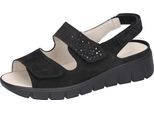 Sandale WALDLÄUFER "M-Wiola", Damen, Gr. 5 (38), schwarz, Nubukleder, Schuhe Sandale, Sommerschuh, Sandalette, Keilabsatz, in extraweiter Schuhweite M