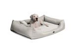 Tierlando ® Orthopädisches Hundebett ELLEN Polyester Rauten-Muster L-XXXL creme 1,6 m, 25 cm, 1,1 m