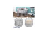 VITALISPA Laufgitter 6-eckig grau mit Laufgittereinlage Laufstall Krabbelgitter