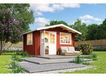 Gartenhaus LASITA MAJA "Norderney 2", rot (schwedenrot), Fußboden im Gartenhaus, ohne Dacheindeckung, Holzwerkstoff, Gartenhäuser, Gartenhaus, Blockbohlenhaus 40 mm