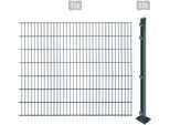 Doppelstabmattenzaun ARVOTEC "EASY 143 zum Aufschrauben", grau (anthrazit), H:143cm, Kunststoff, Stahl, Zaunelemente, Zaunhöhe 143 cm, Zaunlänge 2 - 60 m