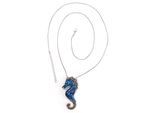 Lange Kette "Filiz", Damen, Gr. onesize, Metall, blau, COLLEZIONE ALESSANDRO, Basic, Halsketten, Seepferdchen mit Kunstharzkörper