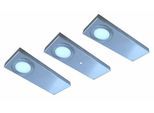 EVOTEC Unterschrankleuchte "TAIN CS", Energieeffizienz: E (A-G), silber (edelstahlfarben), H: 1,5cm, 3 Stk., Leuchten