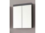 Spiegelschrank WELLTIME "Avena", grau matt, grau hochglanz, B:60cm H:77cm T:17cm, Schränke, Spiegelschrank, Badezimmerschrank wahlweise mit Aufsatzleuchte - (B/T/H) 60/17/77 cm